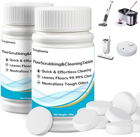 Powerful Floor Cleaning Tablets Compatible With Tineco (200 PCS) 2 Bottle Floor Deep Cleaner Dissolves Fast for Streak-Free Shine on Hardwood, Tile,Suitable With All Robot Vacuums by Unknown