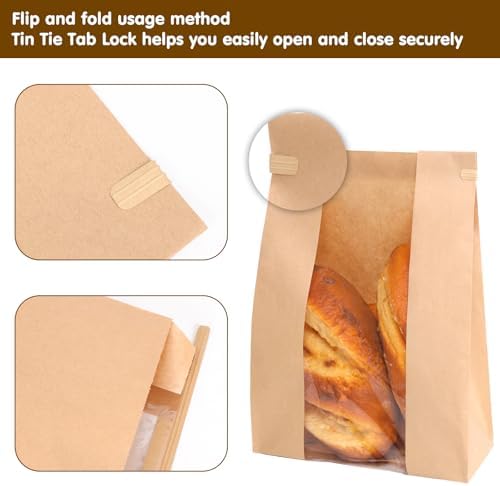 Moretoes 20pcs Bread Bags for Homemade Bread with Tab, 13.7x8.3x3.5In - Image 4