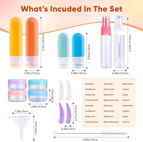 Travel Bottles for Toiletries 18Pack Containers Travel Size Toiletries - Image 3