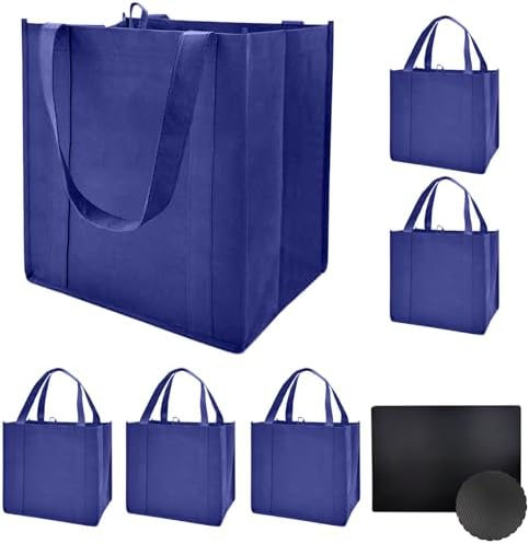 6 pack Reusable Grocery Bags,Thick Bottom-Shopping Bag for Groceries by HORYGReusableGroceryBags