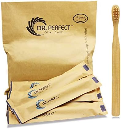DR PERFECT Natural Bamboo Toothbrush Soft Bristles for Adults Pack of 12 by DRPERFECT