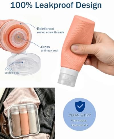 Redfly Silicone TSA Approved Travel Bottles for Toiletries, Leak proof, 3oz - Image 6