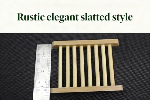 Bamboo Soap Tray Set, 2-Pack Self-Draining Wooden Soap Holder - Image 3