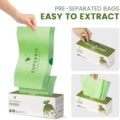 SUPERBIO 13 Gallon Compostable Drawstring Kitchen Waste Bag, 30 Count - Image 2