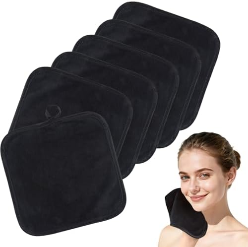 SINLAND Microfiber Facial Cloths Fast Drying Washcloth 8inch x 8inch Absorbent Face Wash Cloth Soft Makeup Remover Cloths by SINLAND