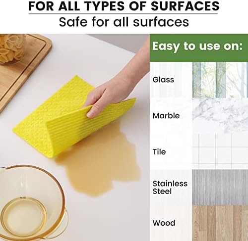 Homaxy Swedish Dishcloths for Kitchen, 15 Pack, Yellow - Image 3