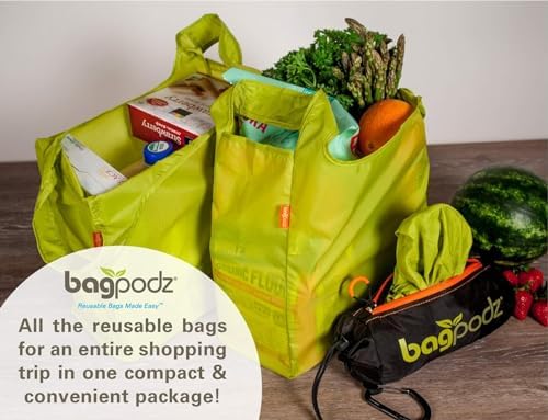 Reusable Grocery Bags, Foldable Shopping Bags in Pod, 5 Pack - Image 4