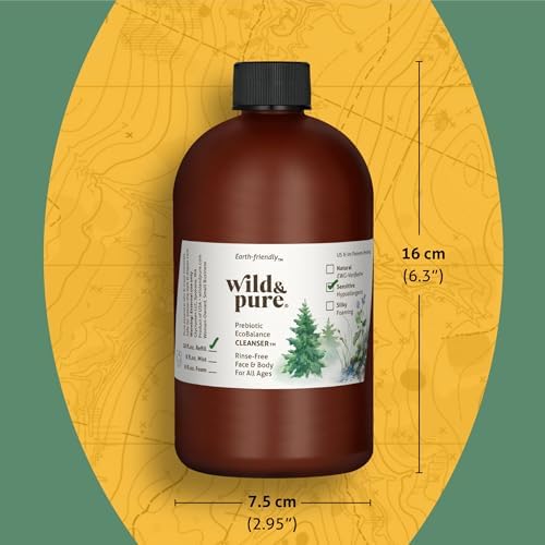 Wild & Pure Sensitive Skin Spray Body Wash Starter Set (4oz + 18oz Refill) | Cleanser, Deodorizer, Moisturizer for Face, Hands, Body | pH-Balanced, Microbiome-Friendly EcoBalance Refillable Skincare - Image 6