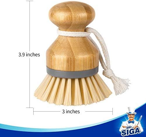 MR.SIGA Bamboo Palm Brush, Dish Scrub Brush, Bamboo Dish Brush, Pack of 2 - Image 7