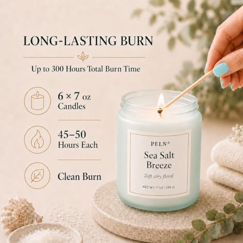 Scented Candles Gift Set, 6-Pack 7 oz Soy Candles, Fresh Botanical Scents - Image 4