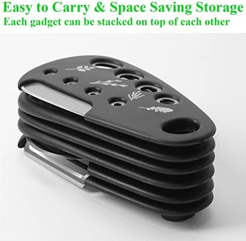 2 Pack Kitchen Gadgets Set 12 Pieces, Space Saving Cooking Tools Kitchen Accessories-Garlic Grinder, Cheese Grater, Vegetable Peeler, Pizza Cutter, Herb Stripper, Bottle Opener, Gadgets Gift Set - Image 4