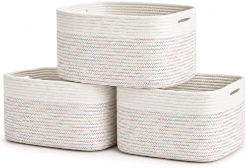 OrganiHaus Rainbow Baskets for Shelves, Set of 3, 15x9x10 by OrganiHaus