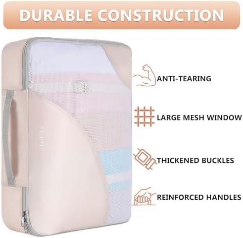 8 Set Packing Cubes for Travel, Gifts for Women Mom,Anti-Tearing Suitcase Organizer for Luggage with Shoe & Hanging Toiletry Bag,OlarHike Vacation Essentials & Accessories for Cruise Ship - Image 4