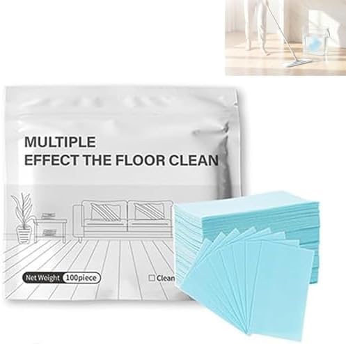 100 Piece Floor Cleaning Tablets Multi-Surface Cleaner, Multi-Surface Floor Cleaner Tablet, Multi-effect Concentrated Cleaner Tablets for Mopping for Hardwood Laminate Floors Wall Tiles Glass (Blue) by Unknown
