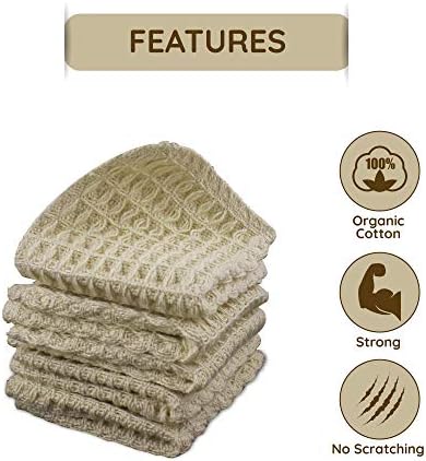 UBICON Organic Cotton Dish Scrubber Cloths, 6 Pack - Image 2