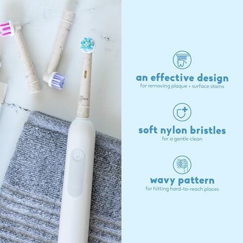 The Humble Co. Bamboo Electric Toothbrush Heads, Soft Bristles (4 Pack) - Image 4