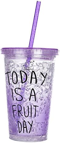 Dakoufish BPA-Free 12 Piece 9 Inch Reusable Clear Plastic Glitter Sparkle Drinking Straw Plus one Cleaning Brush (Purple,9inch) - Image 2