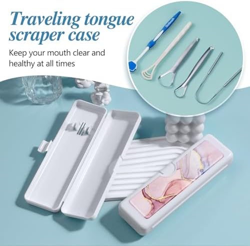Toothbrush Travel Case - Colorful Pattern, Holder and Covers for Toothbrushes, Includes Tongue Scraper Case - Image 5