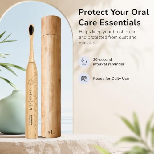 Sustainable Tomorrow Zen & Junior Bamboo Travel Box | Eco-Friendly Electric Toothbrush Case | Natural Bamboo Holder for Brush & Replacement Head | Plastic-Free Storage - Image 4