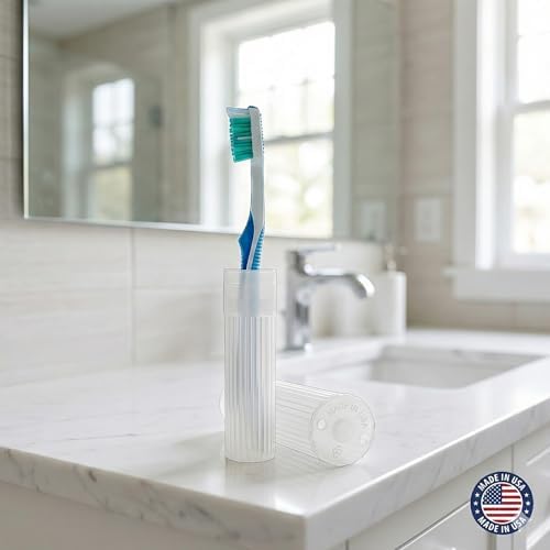 American Comb Toothbrush Holder - White, Made in USA, with Ventilation Holes, for Toothbrush Covers, Toothbrush Holder, Toothbrush Soft, Durable Design, Hygienic Bathroom Accessory - Image 5