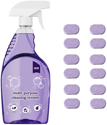 Clean Spray Cleaner for Ovens, Spray Oven Cleaner, Multi-Surface Cleaners with Concentrated Cleaning Tablets, Multi Purpose Cleaning for Ovens, for Kitchen,Bathroom (1 Bottle+12 Pcs) by Unknown