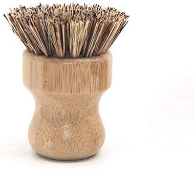 Natural Sisal Dish Washing Brush Bamboo Round Scrub Brush Pots Pans Vegetables Household Cleaning Brush… (Palm) by BIEAEIA