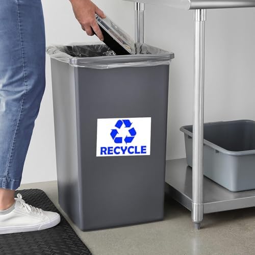Trash Recycle Compost Stickers Set of 3 Recycle Sticker Vinyl Decal for Recycle Bin, Compost Bin, Trash Can Symbol to Organize Garbage containers Trash Can (Recycle White, 10x7inch) - Image 3