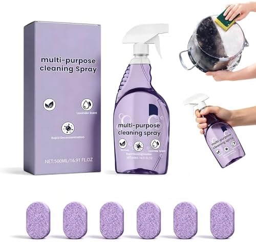 Eadwe Spray Oven Cleaner, 2026 New All-Purpose Spray Cleaner with Concentrated Cleaning Tablets, Multi-Surface Cleaning Spray for Oven, Grill, Kitchen, Bathroom and Home (1 Bottle+6 Pcs) by Eadwe