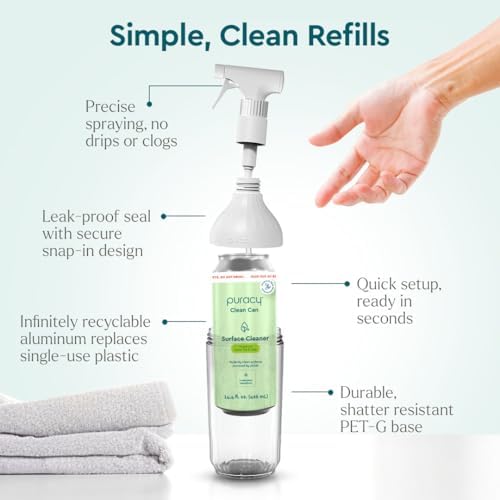 Puracy All Purpose Cleaner Clean Can- Plan t– Plant-Powered Multi-Surface Cleaner - Surface Cleaner Solution As Seen on TikTok (Green Tea + Lime, 14.4 fl oz, Starter Set) - Image 5