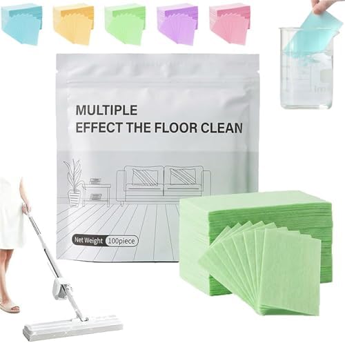 Floor Cleaning Sheets, 100 Piece Floor Cleaning Tablets, Multiple Effect the Floor Clean, Floor Cleaner Tablets, Dissolvable Deep Cleaning Solution, For Hardwood, Tile & More by YYONPQ