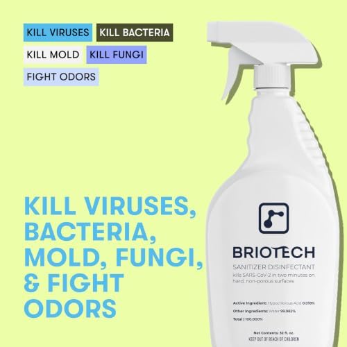 BRIOTECH Sanitizer Disinfectant, Hypochlorous Acid, Refill, 1 Gal - Image 2