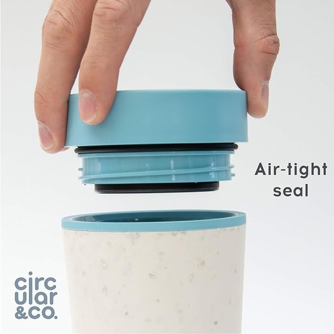 Circular and Co Reusable Coffee Cup 12oz/340ml - The World's First Travel Mug Made from Recycled Coffee Cups, 100% Leak-Proof, Sustainable & Insulated (Cream & Honest Green) - Image 4