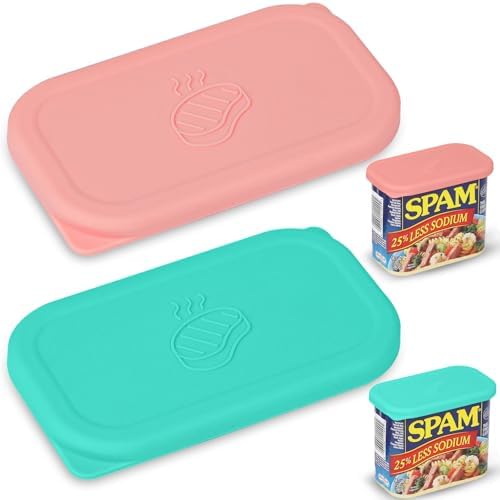 Silicone Can Lids for SPAM Canned Meat 12 oz, LFGB Platinum Silicone Can Covers for Food Storage, Freezer Dishwasher Safe, Set of 2 by Webake