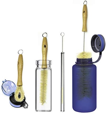 All Natural Bottle Brush and Straw Set (NO Plastic) Sisal Bristles and Wood Handle Bottle Cleaners for Washing Narrow Beer Bottles, Sports/Water Bottles, Tumbler, Kettles, Lid Brush, Long Straw Brush - Image 7