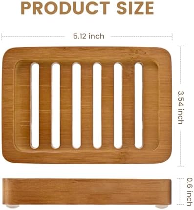Flat Slotted Wood Soap Dish, 1 Pack, Warm Brown - Image 4