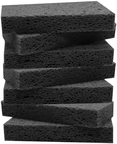 Large Cellulose Sponges, Kitchen Sponge for Dish, Thick Heavy Duty Scrub Pads, Non-Scratch Scrubber for Household/Cookware/Bathroom/Office/Boat 5.5" x 3" x 1" (7 Pack) Black by Mainlyrunmakeupsuppliers