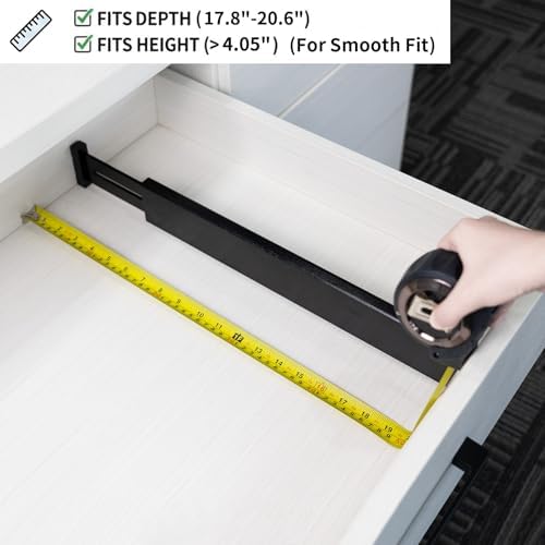 Utoplike Bamboo Kitchen Drawer Divider, Black Utensil Drawers Organizer - Image 5