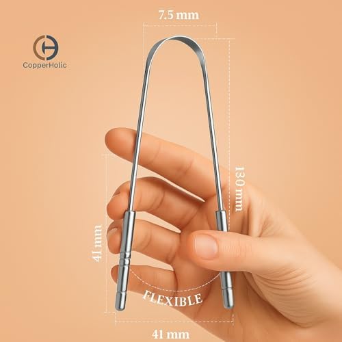 Tongue Scraper Set – Cleaner Kit with Bamboo Toothbrush with Charcoal Bristles & Travel Case – Daily Oral Hygiene Tool for Men & Women (Stainless Steel, 2 - Pack),Reduce Bad Breath, Tongue Scrubber - Image 2