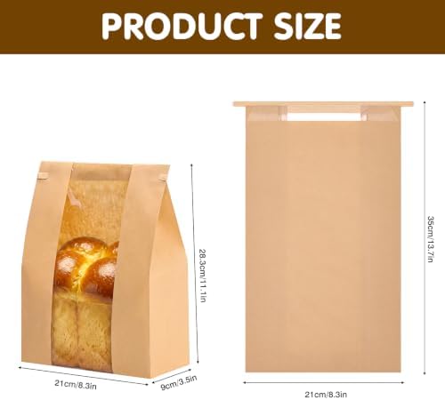 Moretoes 240pcs Bread Bags for Homemade Bread with Tab, 13.7x8.3x3.5In - Image 2