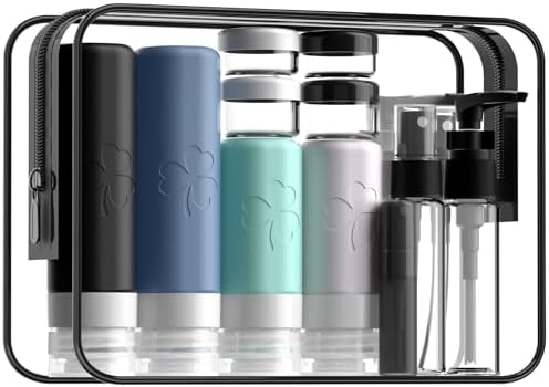 INSFIT 23 Pack Travel Bottles for Toiletries, TSA Approved Silicone Travel Size Toiletries with Toiletry Bag, BPA Free Leak Proof Refillable Travel Essentials for Liquids Shampoo Conditioner Lotion by INSFITPortableTravelBottles
