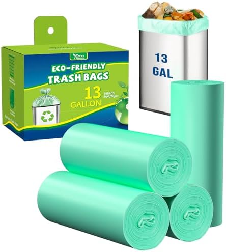 13 Gallon Tall Kitchen Trash Bags - Heavy Duty Leak-Resistant - 80 Count by YHEEL