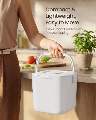 SONGMICS Compost Bin for Kitchen Counter, Plastic, 1.8-Gallon (7 L) - Image 6