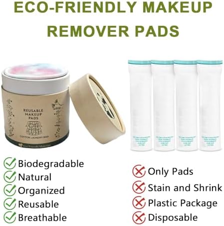 28 Pack Reusable Cotton Rounds with Washable Laundry Bag and Round Box|Travel Essentials for Skincare, Makeup Remover Pads and Storage|Reusable Makeup Remover Pads Colorful - Image 5