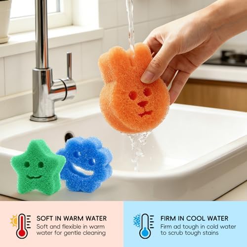 9 Pack Multi-Purpose Eco Scrub Sponges for Kitchen Bathroom Dishes - Image 4