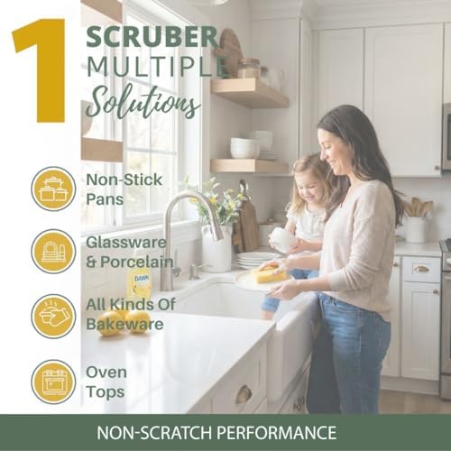 Peachy Clean Kitchen Dish Sponge & Scrubbers, Fresh Lemon Scent, Non-Scratch, Odor-Resistant, Durable Silicone Dish Sponges for Kitchen. - Image 2