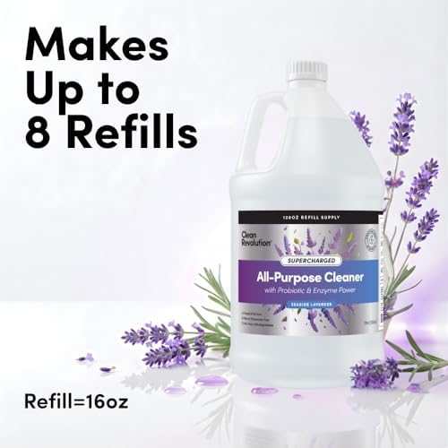Clean Revolution SuperCharged All Purpose Cleaner, Non-Toxic, Eco-Friendly & Plant-Based, Ready to Use, Seaside Lavender, 128 Fl oz - Image 3