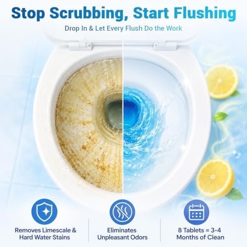 Toilet Bowl Cleaner Tablets,Auto Tank Clean,Colorful 8 Pack - Image 4