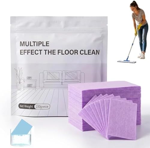Floor Cleaning Tablets, Multi-Effect Surface Floor Cleaner, Concentrated Dissolvable Cleaning Tablets for Hardwood Laminate Tile & Steam Mops, Household Deep Cleaning Solution (Purple,100pcs) by Unknown