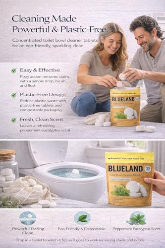 BLUELAND Toilet Bowl Cleaner Tablets. Peppermint Eucalyptus Scent. 30 Tablets. - Image 2