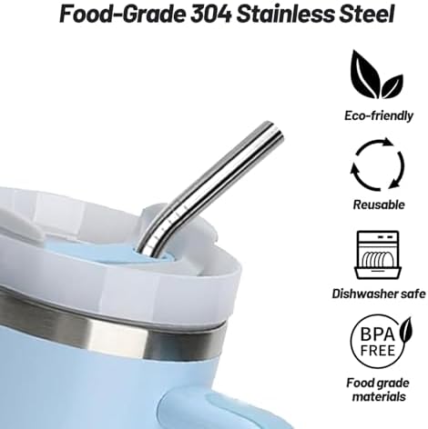 VEHHE 4 Pack 12.5-inchs Long Reusable Straws, Stainless Steel Straws - Image 3